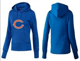 Wholesale Cheap Women\'s Chicago Bears Logo Pullover Hoodie Blue