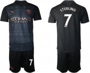 Wholesale Cheap Men 2020-2021 club Manchester City away 7 black Soccer Jerseys
