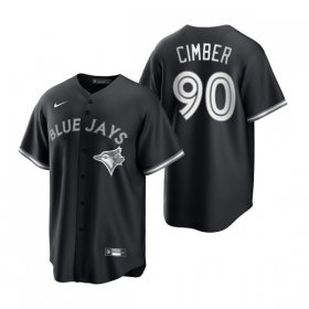 Cheap Mens Toronto Blue Jays #90 Adam Cimber Nike Black White Collection Jersey