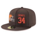 Wholesale Cheap Cleveland Browns #34 Isaiah Crowell Snapback Cap NFL Player Brown with Orange Number Stitched Hat