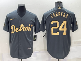 Wholesale Men\'s Detroit Tigers #24 Miguel Cabrera Grey 2022 All Star Stitched Cool Base Nike Jersey