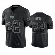 Wholesale Cheap Men's Tampa Bay Buccaneers #22 Keanu Neal Black Reflective Limited Stitched Jersey
