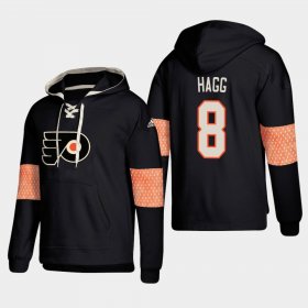 Wholesale Cheap Philadelphia Flyers #8 Robert Hagg Black adidas Lace-Up Pullover Hoodie