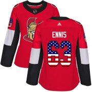 Wholesale Cheap Adidas Senators #63 Tyler Ennis Red Home Authentic USA Flag Women's Stitched NHL Jersey