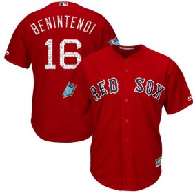 Wholesale Cheap Red Sox #16 Andrew Benintendi Red 2018 Spring Training Cool Base Stitched MLB Jersey