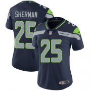Wholesale Cheap Nike Seahawks #25 Richard Sherman Steel Blue Team Color Women's Stitched NFL Vapor Untouchable Limited Jersey
