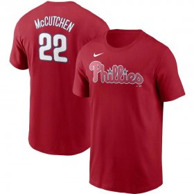 Wholesale Cheap Philadelphia Phillies #22 Andrew McCutchen Nike Name & Number T-Shirt Red
