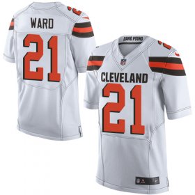 Wholesale Cheap Nike Browns #21 Denzel Ward White Men\'s Stitched NFL Elite Jersey