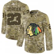 Wholesale Cheap Adidas Blackhawks #23 Michael Jordan Camo Authentic Stitched NHL Jersey