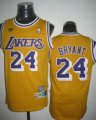 Wholesale Cheap Los Angeles Lakers #24 Kobe Bryant Yellow Swingman Throwback Jersey
