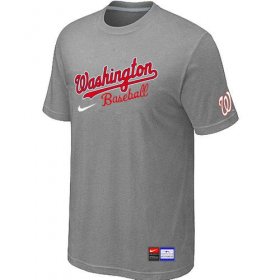 Wholesale Cheap MLB Washington Nationals Light Grey Nike Short Sleeve Practice T-Shirt