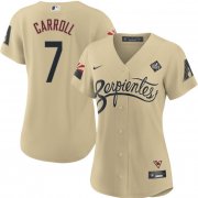 Women's Arizona Diamondbacks #7 Corbin Carroll Gold 2023 World Series City Connect Stitched Baseball Jersey(Run Small)