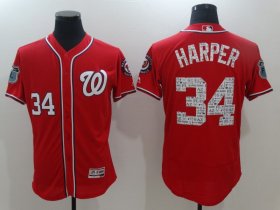 Wholesale Cheap Men Washington Nationals #34 Harper Red Spring Edition Elite 2022 MLB Jersey