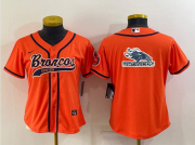 Wholesale Cheap Women's Denver Broncos Orange Team Big Logo With Patch Cool Base Stitched Baseball Jersey