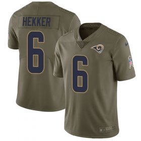 Wholesale Cheap Nike Rams #6 Johnny Hekker Olive Men\'s Stitched NFL Limited 2017 Salute to Service Jersey