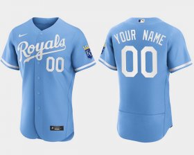 Wholesale Cheap Men\'s Kansas City Royals ACTIVE PLAYER Custom Blue Flex Base Stitched Jersey