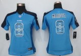 Wholesale Cheap Nike Titans #8 Marcus Mariota Light Blue Alternate Women's Stitched NFL Elite Strobe Jersey