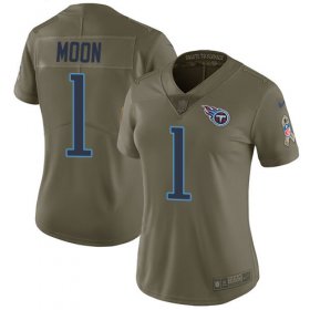 Wholesale Cheap Nike Titans #1 Warren Moon Olive Women\'s Stitched NFL Limited 2017 Salute to Service Jersey