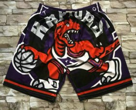 Wholesale Cheap Men\'s Toronto Raptors Purple Big Face Mitchell Ness Hardwood Classics Soul Swingman Throwback Shorts