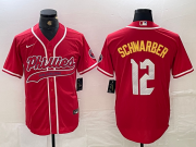 Cheap Men's Philadelphia Phillies #12 Kyle Schwarber Red 2024 City Connect Limited Stitched Jersey