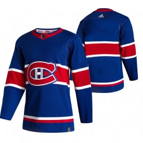 Wholesale Cheap Montreal Canadiens Blank Blue Men\'s Adidas 2020-21 Reverse Retro Alternate NHL Jersey