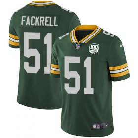 Wholesale Cheap Nike Packers #51 Kyler Fackrell Green Team Color Men\'s 100th Season Stitched NFL Vapor Untouchable Limited Jersey