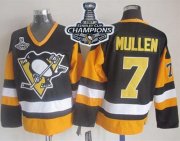 Wholesale Cheap Penguins #7 Joe Mullen Black CCM Throwback 2017 Stanley Cup Finals Champions Stitched NHL Jersey