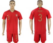 Wholesale Cheap Portugal #3 Pepe Home Soccer Country Jersey