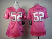 Wholesale Cheap Nike Packers #52 Clay Matthews Pink Women's Be Luv'd Stitched NFL Elite Jersey