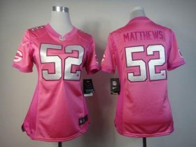 Wholesale Cheap Nike Packers #52 Clay Matthews Pink Women\'s Be Luv\'d Stitched NFL Elite Jersey