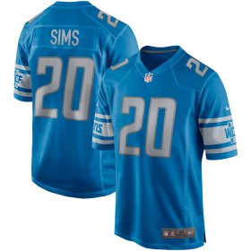 Men\'s Detroit Lions #20 Billy Sims Game Retired Player Blue Jersey
