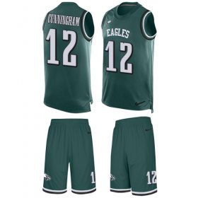 Wholesale Cheap Nike Eagles #12 Randall Cunningham Midnight Green Team Color Men\'s Stitched NFL Limited Tank Top Suit Jersey