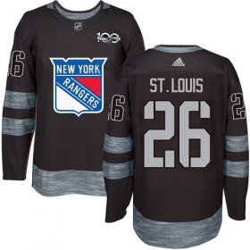 Wholesale Cheap Adidas Rangers #26 Martin St. Louis Black 1917-2017 100th Anniversary Stitched NHL Jersey