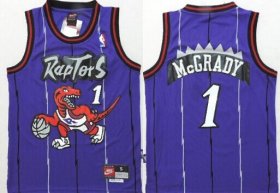 Cheap Toronto Raptors #1 Tracy McGrady Hardwood Classic Purple Swingman Kids Jersey