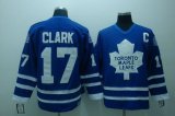 Wholesale Cheap Maple Leafs #17 Wendel Clark Stitched Blue CCM Throwback NHL Jersey