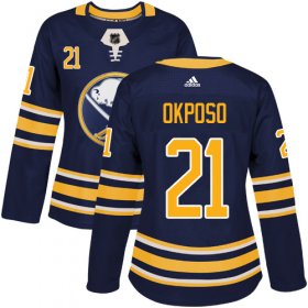 Wholesale Cheap Adidas Sabres #21 Kyle Okposo Navy Blue Home Authentic Women\'s Stitched NHL Jersey