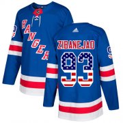 Wholesale Cheap Adidas Rangers #93 Mika Zibanejad Royal Blue Home Authentic USA Flag Stitched NHL Jersey