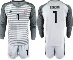 Wholesale Cheap Mexico #1 Corona Grey Long Sleeves Goalkeeper Soccer Country Jersey