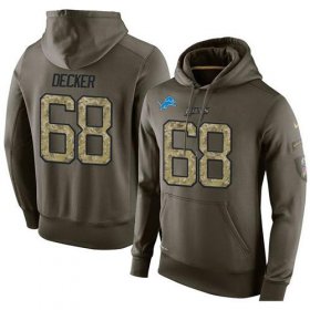Wholesale Cheap NFL Men\'s Nike Detroit Lions #68 Taylor Decker Stitched Green Olive Salute To Service KO Performance Hoodie