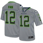Wholesale Cheap Nike Seahawks #12 Fan Lights Out Grey Men's Stitched NFL Elite Jersey