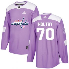 Wholesale Cheap Adidas Capitals #70 Braden Holtby Purple Authentic Fights Cancer Stitched NHL Jersey