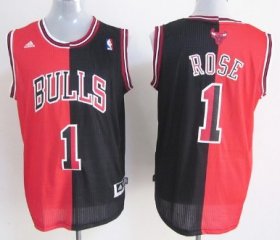 Wholesale Cheap Chicago Bulls #1 Derrick Rose Revolution 30 Swingman Red/Black Two Tone Jersey