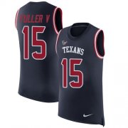 Wholesale Cheap Nike Texans #15 Will Fuller V Navy Blue Team Color Men's Stitched NFL Limited Rush Tank Top Jersey