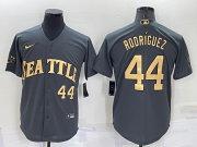 Wholesale Men's Seattle Mariners #44 Julio Rodriguez Number Grey 2022 All Star Stitched Cool Base Nike Jersey