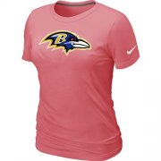 Wholesale Cheap Women's Nike Baltimore Ravens Pink Logo T-Shirt