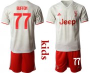 Wholesale Cheap Juventus #77 Buffon Away Kid Soccer Club Jersey