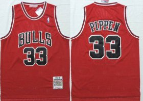 Wholesale Cheap Chicago Bulls #33 Scottie Pippen 1997-98 Red Hardwood Classics Soul Swingman Throwback Jersey