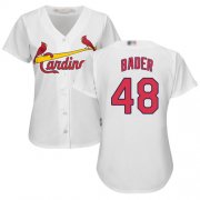 Wholesale Cheap Cardinals #48 Harrison Bader White Home Women's Stitched MLB Jersey