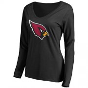 Wholesale Cheap Women's Arizona Cardinals Pro Line Primary Team Logo Slim Fit Long Sleeve T-Shirt Black