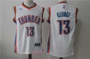 Wholesale Cheap Men's Oklahoma City Thunder #13 Paul George White Stitched NBA Adidas Revolution 30 Swingman Jersey